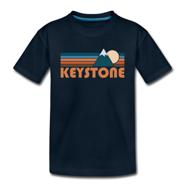 Keystone, Colorado Toddler T-Shirt - Retro Mountain Keystone Toddler Tee - deep navy