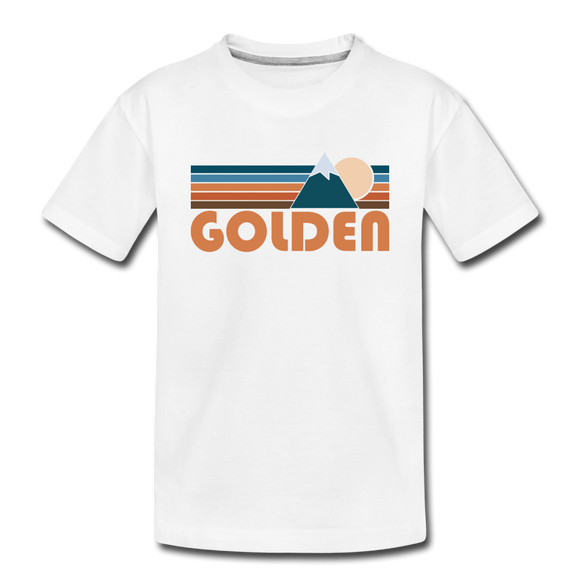 Golden, Colorado Toddler T-Shirt - Retro Mountain Golden Toddler Tee - white