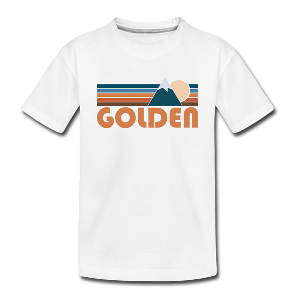 Golden, Colorado Toddler T-Shirt - Retro Mountain Golden Toddler Tee - white