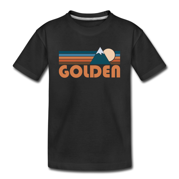 Golden, Colorado Toddler T-Shirt - Retro Mountain Golden Toddler Tee - black