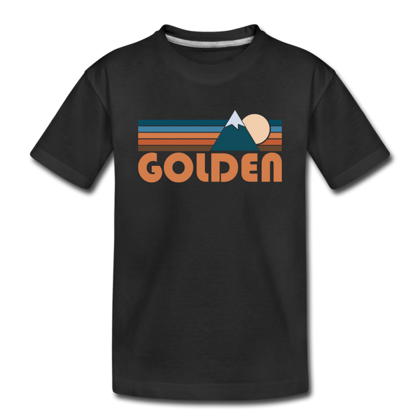 Golden, Colorado Toddler T-Shirt - Retro Mountain Golden Toddler Tee - black