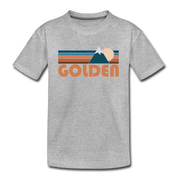 Golden, Colorado Toddler T-Shirt - Retro Mountain Golden Toddler Tee - heather gray