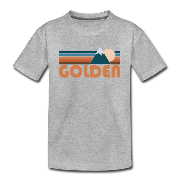 Golden, Colorado Toddler T-Shirt - Retro Mountain Golden Toddler Tee - heather gray