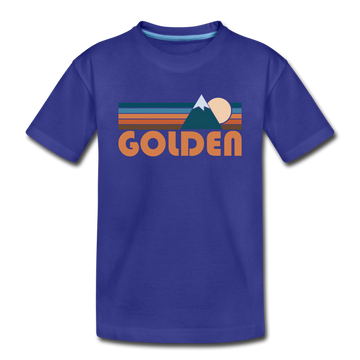 Golden, Colorado Toddler T-Shirt - Retro Mountain Golden Toddler Tee - royal blue