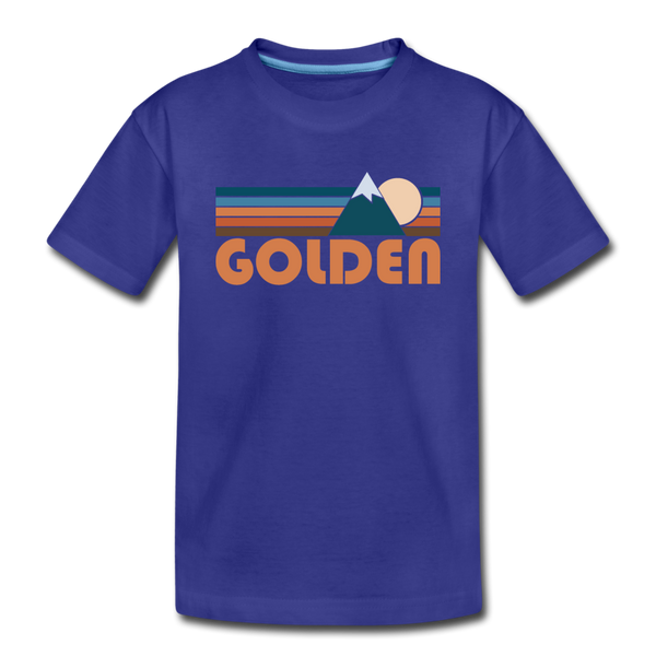 Golden, Colorado Toddler T-Shirt - Retro Mountain Golden Toddler Tee - royal blue