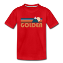 Golden, Colorado Toddler T-Shirt - Retro Mountain Golden Toddler Tee - red