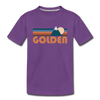 Golden, Colorado Toddler T-Shirt - Retro Mountain Golden Toddler Tee - purple