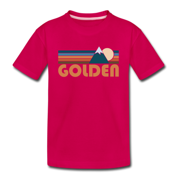 Golden, Colorado Toddler T-Shirt - Retro Mountain Golden Toddler Tee - dark pink