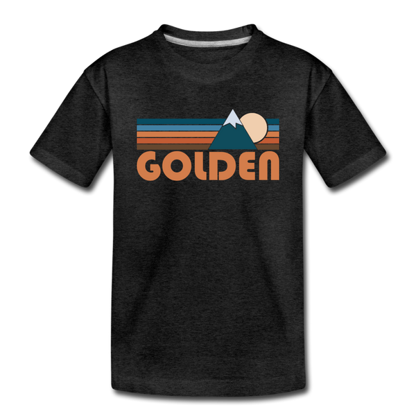 Golden, Colorado Toddler T-Shirt - Retro Mountain Golden Toddler Tee - charcoal gray