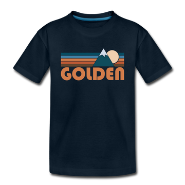 Golden, Colorado Toddler T-Shirt - Retro Mountain Golden Toddler Tee - deep navy