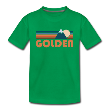 Golden, Colorado Toddler T-Shirt - Retro Mountain Golden Toddler Tee - kelly green