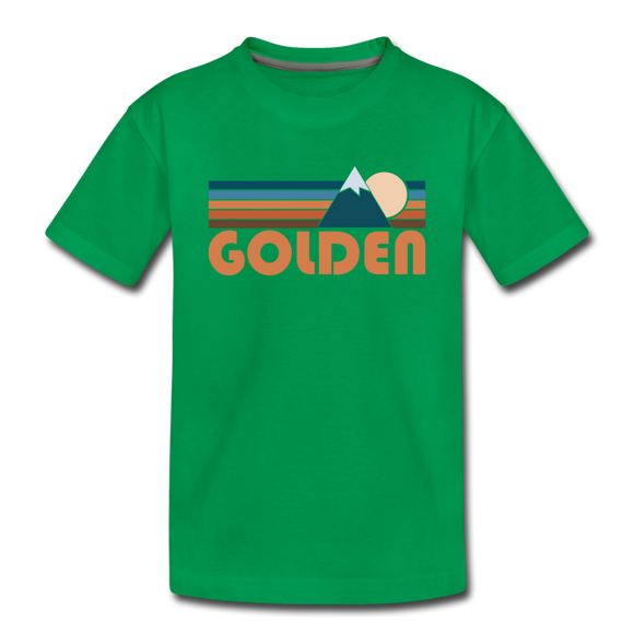 Golden, Colorado Toddler T-Shirt - Retro Mountain Golden Toddler Tee - kelly green