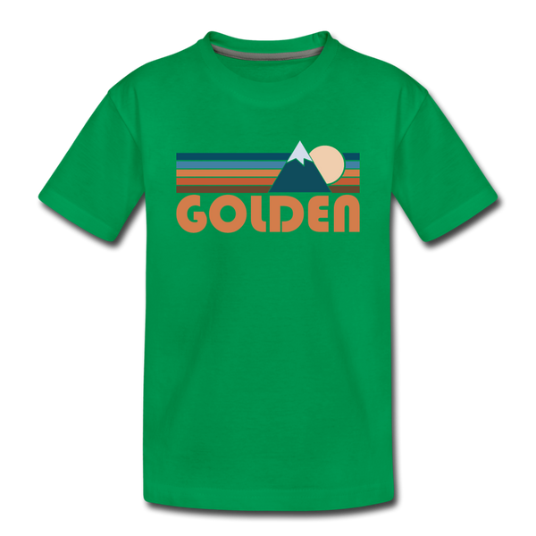 Golden, Colorado Toddler T-Shirt - Retro Mountain Golden Toddler Tee - kelly green