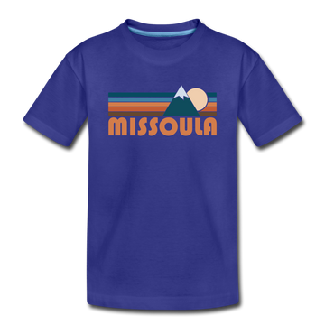 Missoula, Montana Toddler T-Shirt - Retro Mountain Missoula Toddler Tee - royal blue