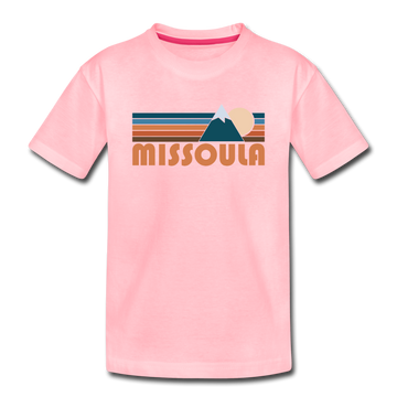 Missoula, Montana Toddler T-Shirt - Retro Mountain Missoula Toddler Tee - pink