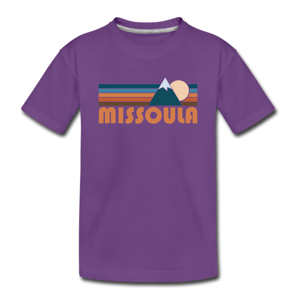 Missoula, Montana Toddler T-Shirt - Retro Mountain Missoula Toddler Tee - purple