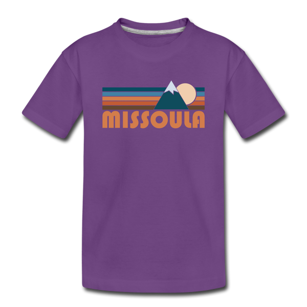 Missoula, Montana Toddler T-Shirt - Retro Mountain Missoula Toddler Tee - purple