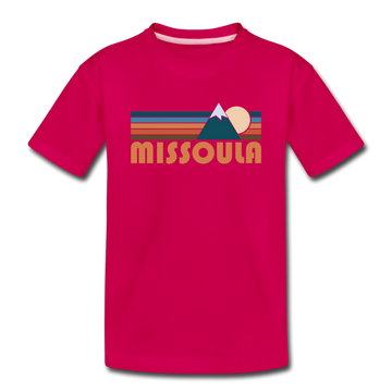 Missoula, Montana Toddler T-Shirt - Retro Mountain Missoula Toddler Tee - dark pink