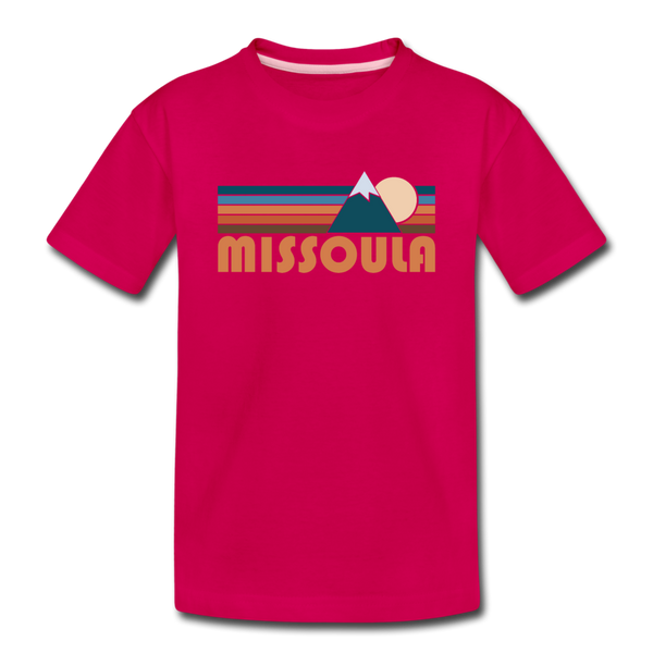 Missoula, Montana Toddler T-Shirt - Retro Mountain Missoula Toddler Tee - dark pink