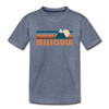 Missoula, Montana Toddler T-Shirt - Retro Mountain Missoula Toddler Tee - heather blue