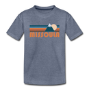 Missoula, Montana Toddler T-Shirt - Retro Mountain Missoula Toddler Tee - heather blue