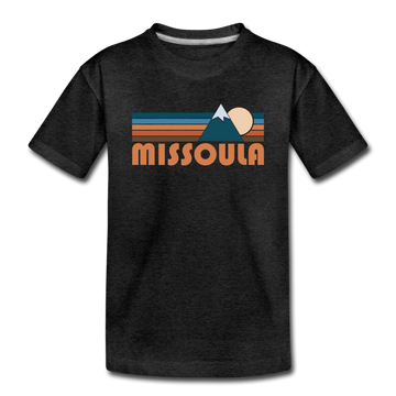 Missoula, Montana Toddler T-Shirt - Retro Mountain Missoula Toddler Tee - charcoal gray