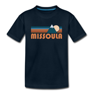 Missoula, Montana Toddler T-Shirt - Retro Mountain Missoula Toddler Tee - deep navy