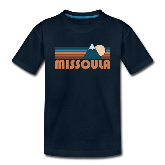 Missoula, Montana Toddler T-Shirt - Retro Mountain Missoula Toddler Tee - deep navy