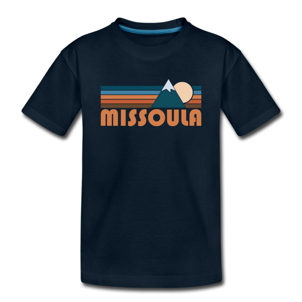 Missoula, Montana Toddler T-Shirt - Retro Mountain Missoula Toddler Tee - deep navy