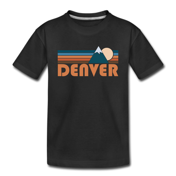 Denver, Colorado Toddler T-Shirt - Retro Mountain Denver Toddler Tee - black