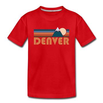 Denver, Colorado Toddler T-Shirt - Retro Mountain Denver Toddler Tee - red