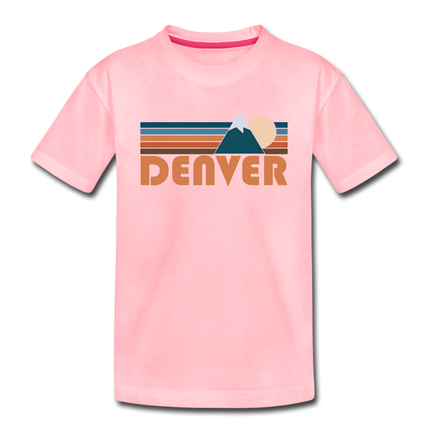 Denver, Colorado Toddler T-Shirt - Retro Mountain Denver Toddler Tee - pink