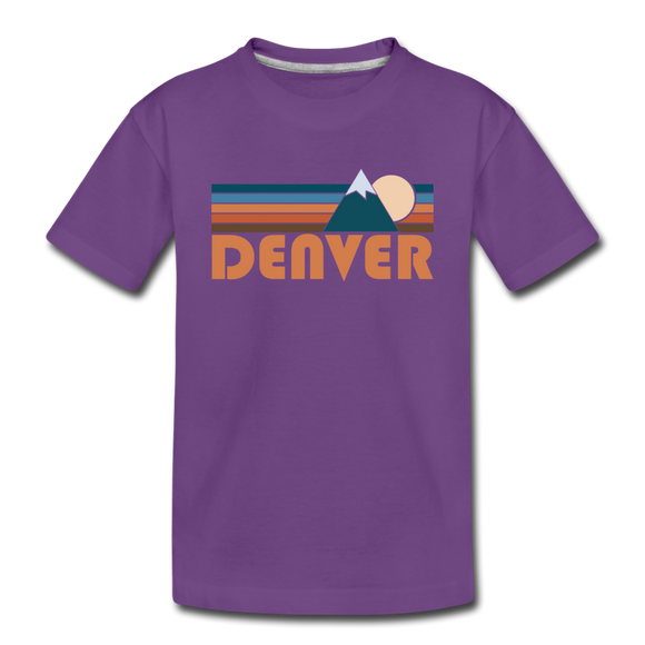 Denver, Colorado Toddler T-Shirt - Retro Mountain Denver Toddler Tee - purple