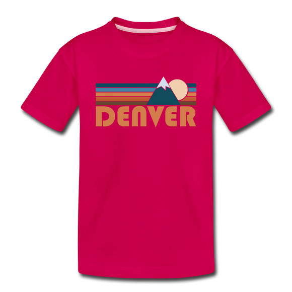 Denver, Colorado Toddler T-Shirt - Retro Mountain Denver Toddler Tee - dark pink