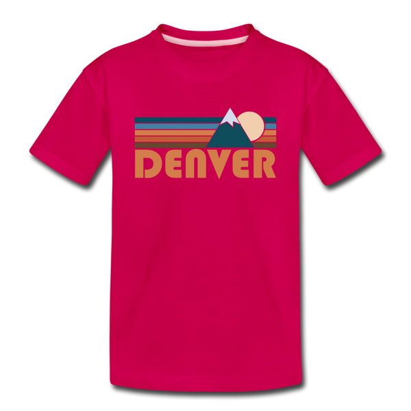 Denver, Colorado Toddler T-Shirt - Retro Mountain Denver Toddler Tee - dark pink