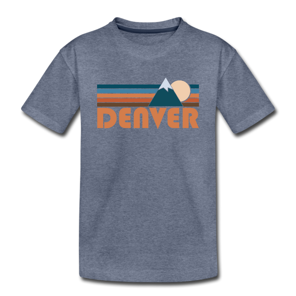 Denver, Colorado Toddler T-Shirt - Retro Mountain Denver Toddler Tee - heather blue