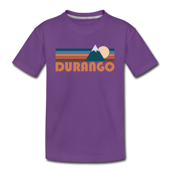 Durango, Colorado Toddler T-Shirt - Retro Mountain Durango Toddler Tee - purple