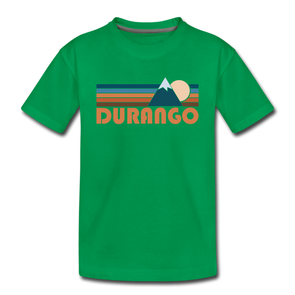 Durango, Colorado Toddler T-Shirt - Retro Mountain Durango Toddler Tee - kelly green