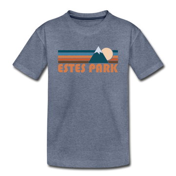 Estes Park, Colorado Toddler T-Shirt - Retro Mountain Estes Park Toddler Tee - heather blue