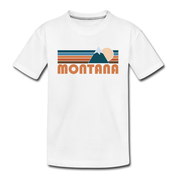 Montana Toddler T-Shirt - Retro Mountain Montana Toddler Tee - white
