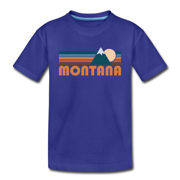 Montana Toddler T-Shirt - Retro Mountain Montana Toddler Tee - royal blue