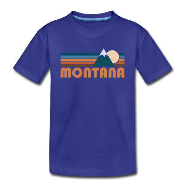 Montana Toddler T-Shirt - Retro Mountain Montana Toddler Tee - royal blue