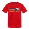 Montana Toddler T-Shirt - Retro Mountain Montana Toddler Tee - red