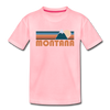 Montana Toddler T-Shirt - Retro Mountain Montana Toddler Tee - pink