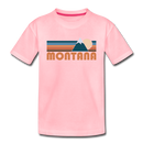 Montana Toddler T-Shirt - Retro Mountain Montana Toddler Tee - pink