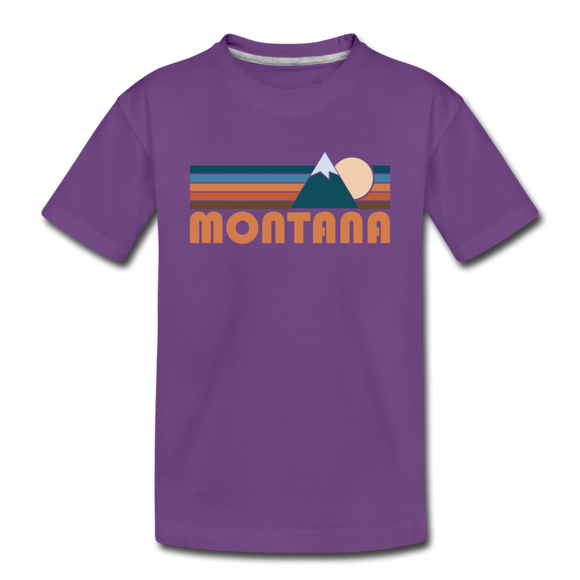 Montana Toddler T-Shirt - Retro Mountain Montana Toddler Tee - purple