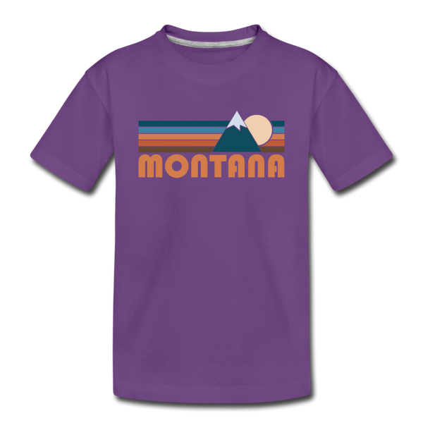 Montana Toddler T-Shirt - Retro Mountain Montana Toddler Tee - purple