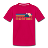 Montana Toddler T-Shirt - Retro Mountain Montana Toddler Tee - dark pink