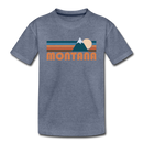 Montana Toddler T-Shirt - Retro Mountain Montana Toddler Tee - heather blue