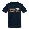 Montana Toddler T-Shirt - Retro Mountain Montana Toddler Tee - deep navy